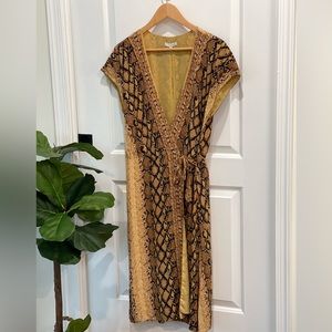JOIE 
Bethwyn Snakeskin-Print Wrap Dress